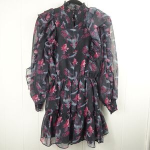 Beulah Style Womens Tiered Flowy Dress X-Small